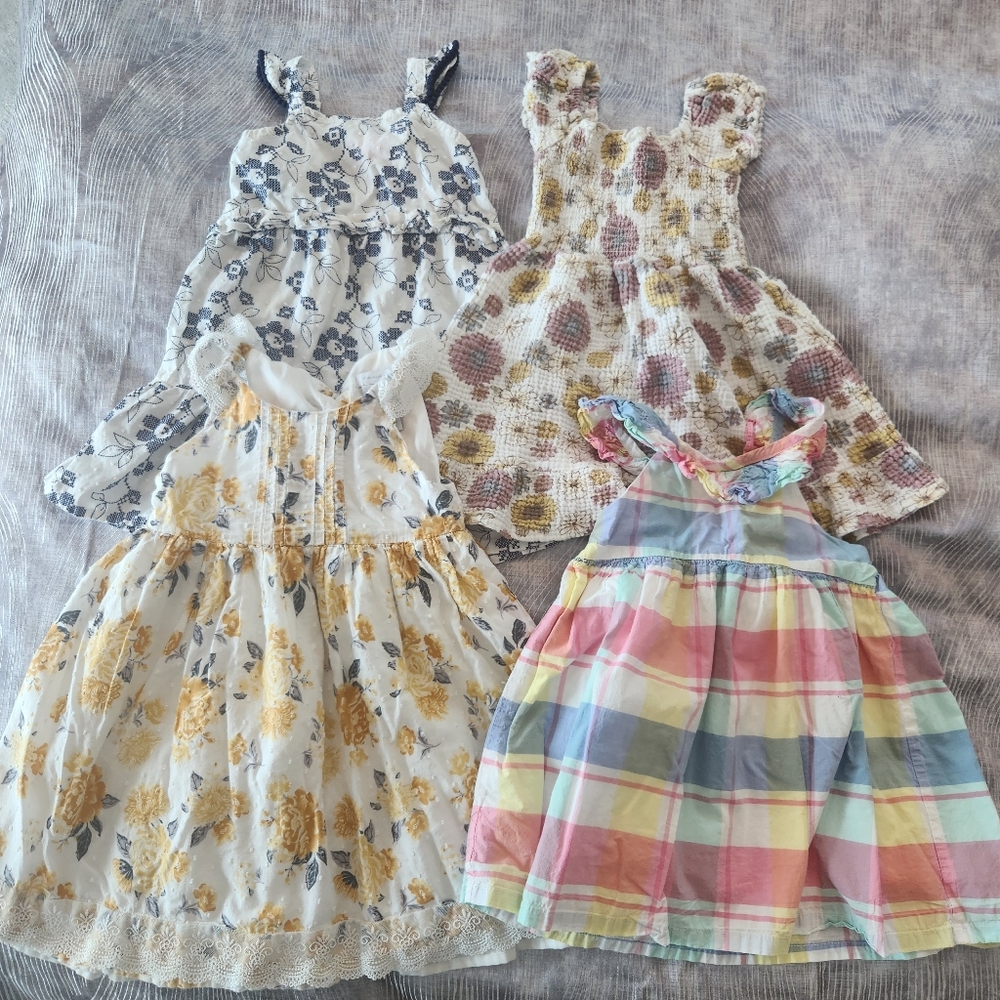 Bundle Of 4 Toddler Girl Sleeveless Dresses